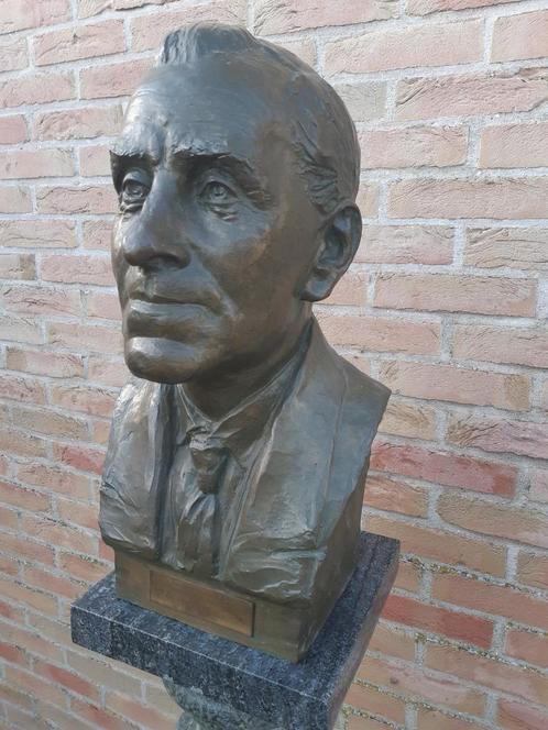 Oude bronzen prachtige buste op mooie marmeren zuil koopje!, Antiek en Kunst, Antiek | Brons en Koper, Brons, Ophalen of Verzenden