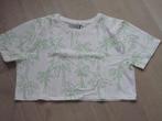Bizzy kort wit shirtje met palmboompjes maat 146, Kinderen en Baby's, Kinderkleding | Maat 146, Ophalen of Verzenden, Gebruikt