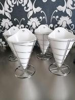 porseleinen frietzakken met houders 4 stuks, Ophalen of Verzenden