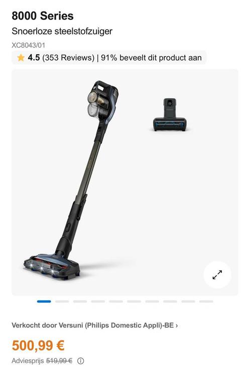 Philips 8000 serie - steelstofzuiger - zo goed als nieuw, Elektronische apparatuur, Stofzuigers, Zo goed als nieuw, Robotstofzuiger
