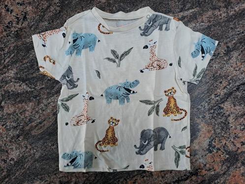 Mt 86 Beige T-shirt wilde dieren, Kinderen en Baby's, Babykleding | Maat 86, Zo goed als nieuw, Jongetje, Shirtje of Longsleeve