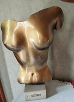 Belle lampe rare de Defays Christian en platre patine bronze, Antiek en Kunst, Ophalen