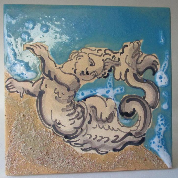 T05 -A.V.: nº1961-ANA VILELA - OCEANOS-Viúva Lamego ceramica, Antiek en Kunst, Antiek | Wandborden en Tegels, Verzenden