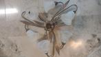 Wand- of plafondlamp bloempatroon brons 65 cm, Ophalen, Zo goed als nieuw, Glas, Klassiek