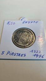 Egypte 5 piastres 1335 -1916 zilver, Timbres & Monnaies, Monnaies | Afrique, Égypte, Enlèvement ou Envoi, Argent