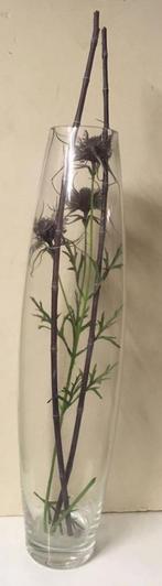 Grand vase conique en verre, Maison & Meubles, Comme neuf, Enlèvement, 50 à 75 cm, Verre