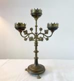 Superbe chandelier d’église à trois bras – Style néogothique, Ophalen
