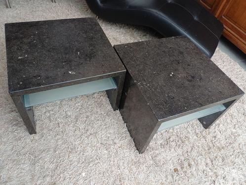 Set van 2 elegante marmeren salon-/bijzettafels, Huis en Inrichting, Tafels | Salontafels, Gebruikt, Minder dan 50 cm, 50 tot 100 cm