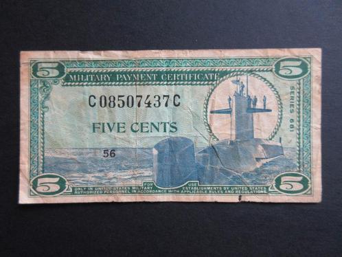 5 Cents ND (1969) Armée américaine/États-Unis P-m75, Timbres & Monnaies, Billets de banque | Amérique, Billets en vrac, Amérique du Nord