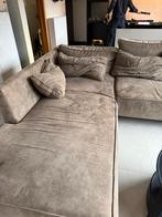 Bruine Hoeksalon gratis, Huis en Inrichting, Ophalen, Gebruikt, Vierpersoons of meer, Stof