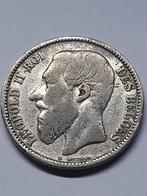 Leopold ll  smalle baard  2 franc  frans opschrift  zilver, Ophalen of Verzenden, Zilver, Zilver