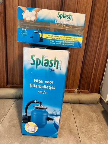 SPLASH zwembadfilter met filterbolletjes (perfecte staat) beschikbaar voor biedingen