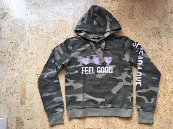 Camouflage hoodie maat XS/12j, Kinderen en Baby's, Kinderkleding | Maat 152, Gebruikt, Meisje, Trui of Vest, Ophalen of Verzenden