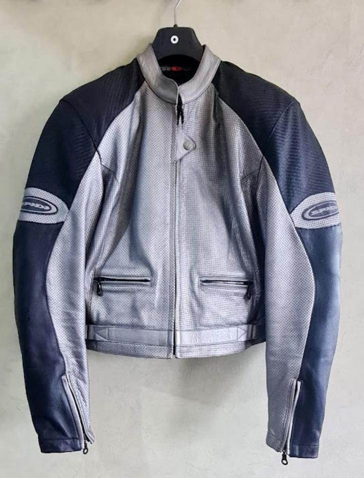 Microgeperforeerde leren motorjas voor dames — maat L, Motoren, Kleding | Motorkleding, Jas | leer, Dames, Tweedehands, Ophalen of Verzenden