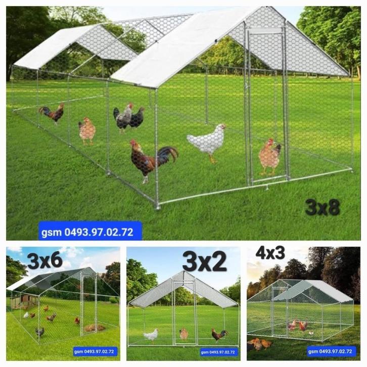 kippenrennen nieuw incl draad en dakje, Dieren en Toebehoren, Pluimvee | Toebehoren, Ophalen
