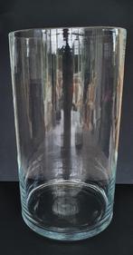 Grote rechte glazen vaas, Maison & Meubles, Accessoires pour la Maison | Vases, Enlèvement, Utilisé, Moins de 50 cm, Blanc
