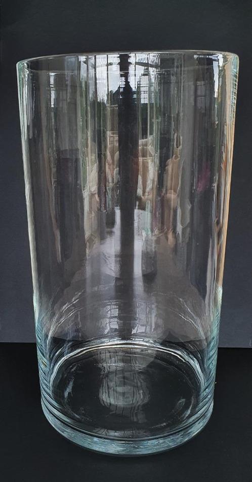 Grote rechte glazen vaas, Maison & Meubles, Accessoires pour la Maison | Vases, Utilisé, Blanc, Moins de 50 cm, Verre, Enlèvement