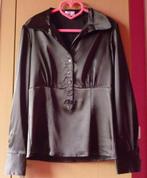 Donkerbruine satijnen blouse van Jürgen Michaelsen Maat M, Kleding | Dames, Blouses en Tunieken, Ophalen of Verzenden, Maat 38/40 (M)
