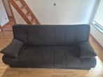 Grijze stoffen Zetelbed met 2 bijhorende kussens, Huis en Inrichting, Slaapkamer | Slaapbanken, Ophalen, Gebruikt, Twijfelaar
