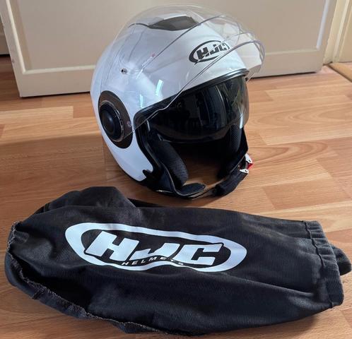 HJC I40N witte M motorhelm Pinlock, Motoren, Kleding | Motorhelmen, Dames, Heren, Jethelm, M, HJC, Tweedehands, Ophalen
