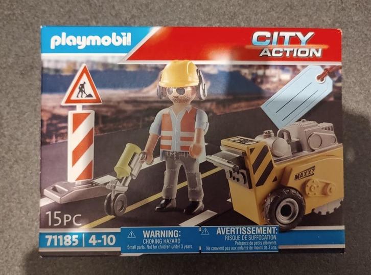 Playmobil City Action (71185) - bouwvakker met randensnijder, Kinderen en Baby's, Speelgoed | Playmobil, Nieuw, Complete set, Ophalen of Verzenden
