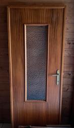 Porte en bois avec vitre, Bricolage & Construction, Enlèvement, 80 à 100 cm, Bois, 200 à 215 cm