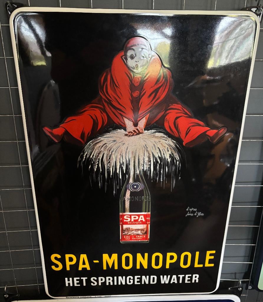 emaille reclamebord spa monopole, Verzamelen, Merken en Reclamevoorwerpen, Ophalen of Verzenden, Nieuw, Reclamebord