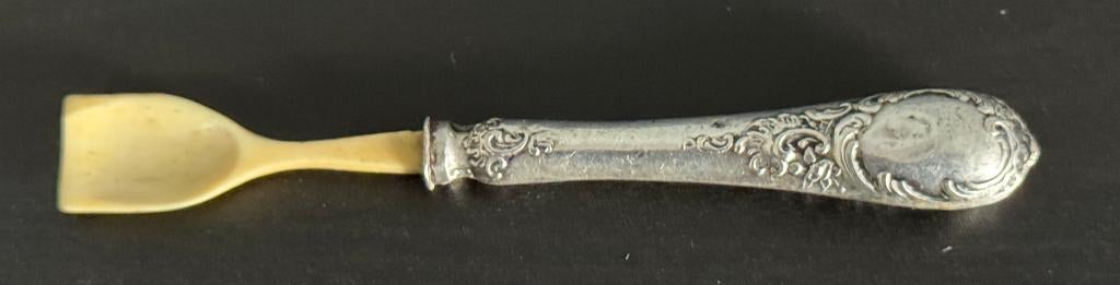 Cuillère à caviar en Argent & Os - 1920, Antiquités & Art, Enlèvement ou Envoi, Argent