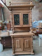 Buffet ancien deux corps sculpté avec vitraux, Enlèvement