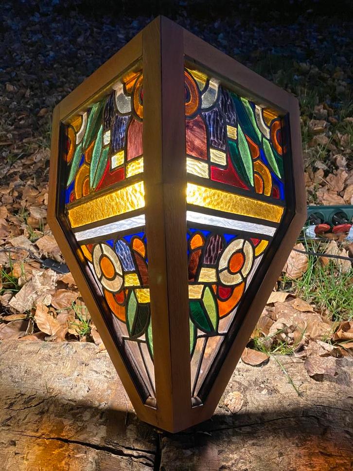 appliques murales art déco avec vitraux, Maison & Meubles, Lampes | Appliques, Utilisé, Verre, Enlèvement