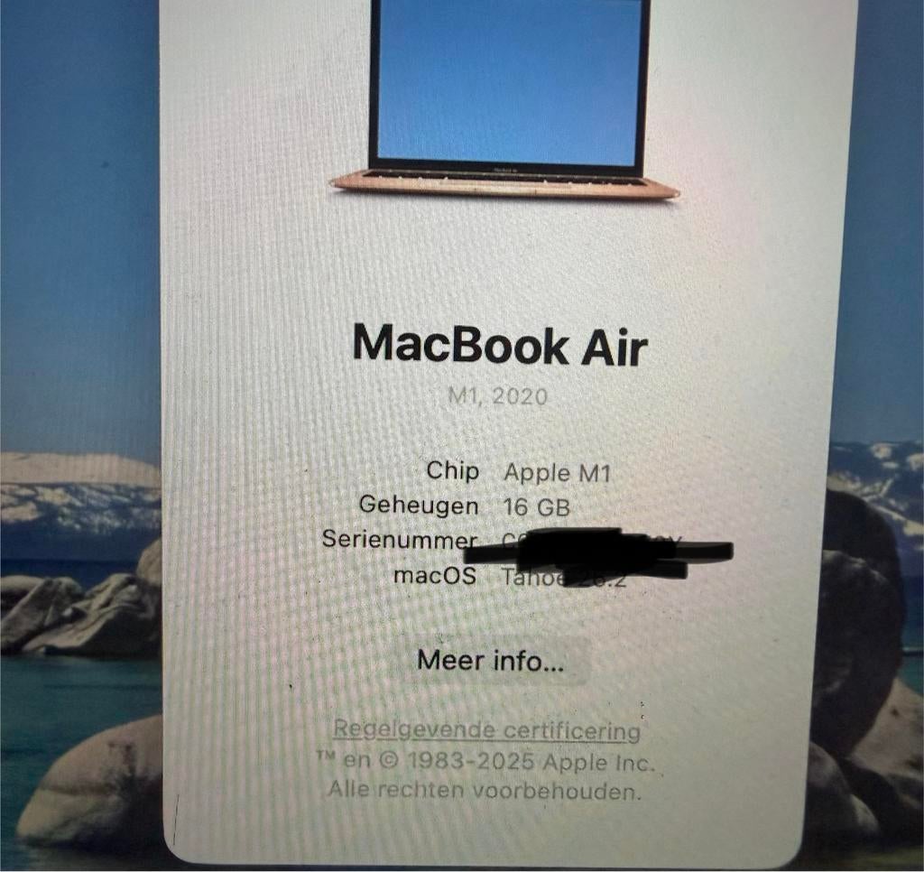 Macbook air, Informatique & Logiciels, Apple Desktops, Enlèvement ou Envoi, Comme neuf, 16 GB