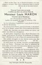oorlogslachtoffer 40/45 Louis Maron Citadelle  de Liège 1944, Ophalen