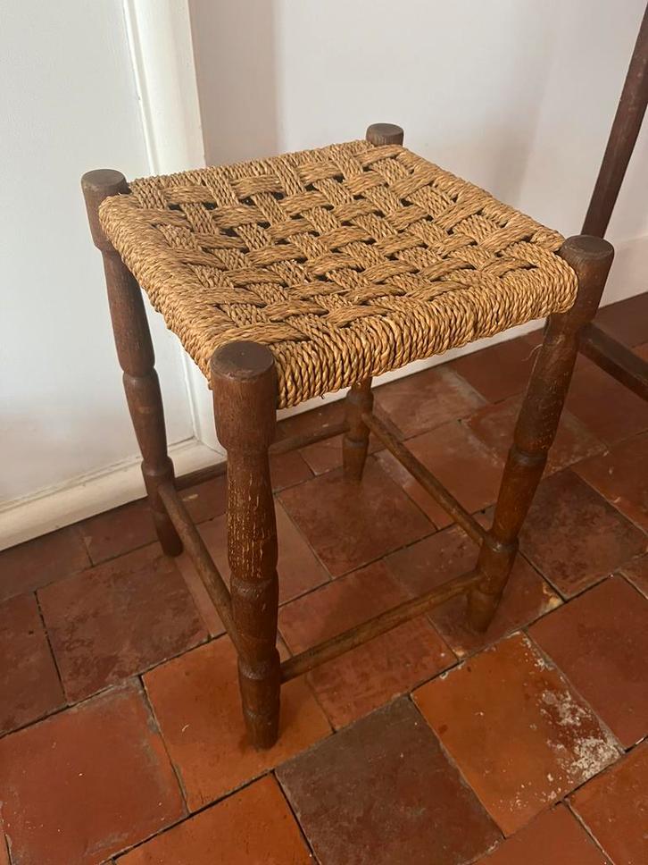 ORIGINEEL VINTAGE KRUK KRUKJE HOUT KOORD ZIT, Antiek en Kunst, Antiek | Meubels | Stoelen en Sofa's, Ophalen of Verzenden