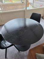 Ronde eettafel + 4 lederen stoelen, Enlèvement, Utilisé, Quatre personnes