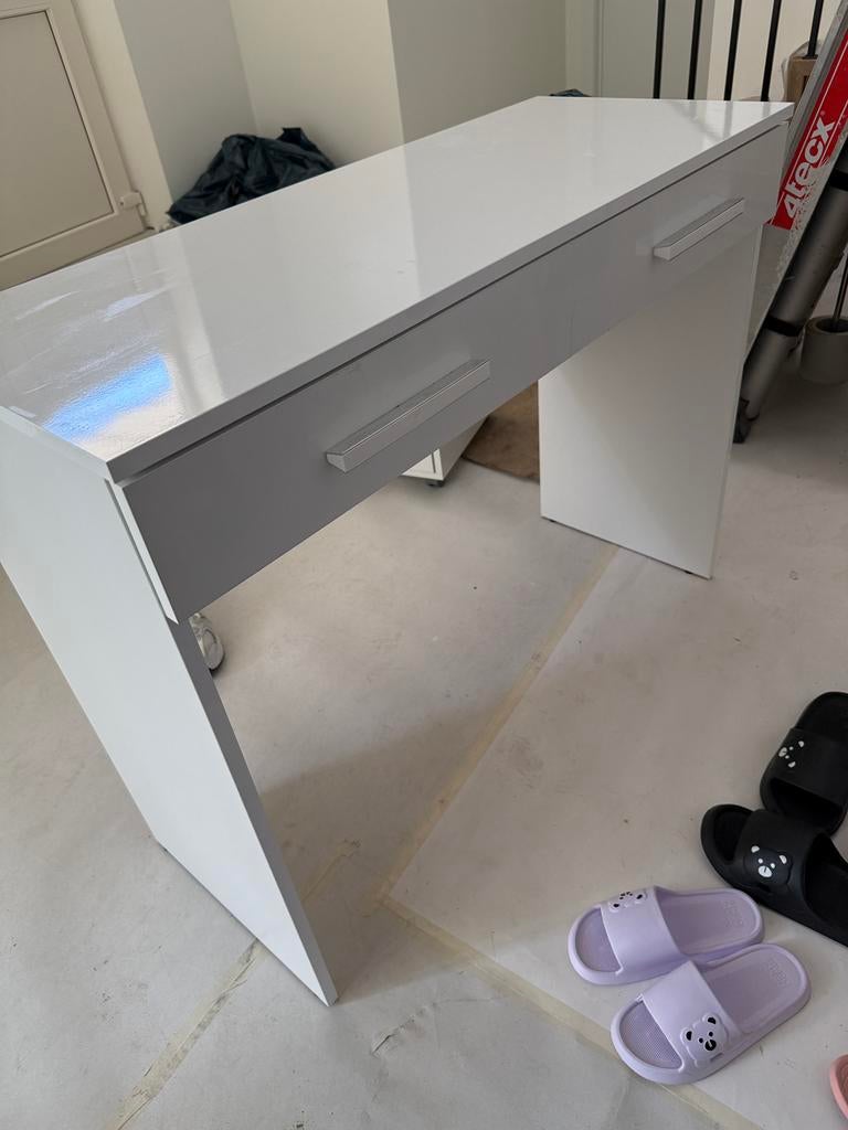 Make up tafel / kaptafel wit met 2 lades, Maison & Meubles, Tables | Coiffeuses, Comme neuf, Enlèvement