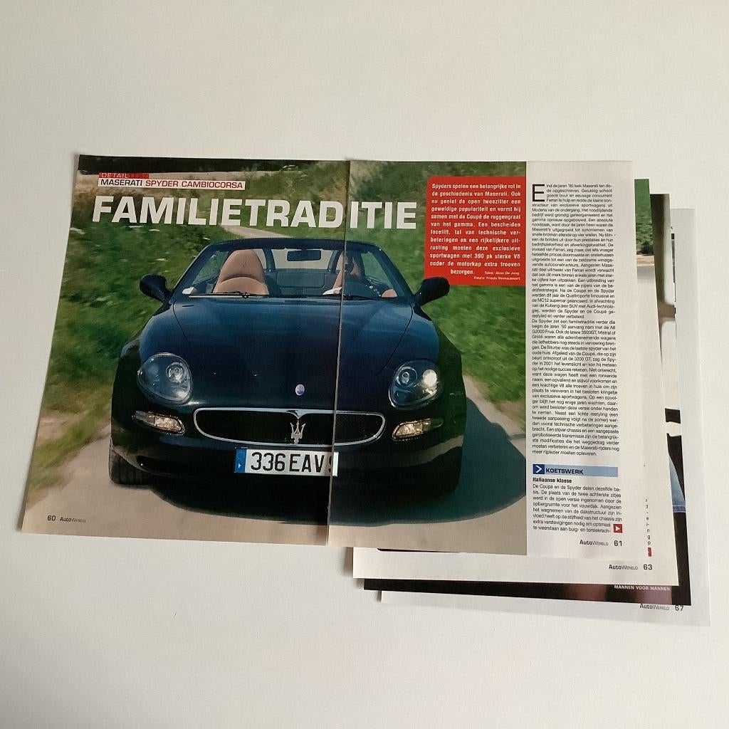 Artikel Maserati Spyder Cambiocorsa, Boeken, Ophalen of Verzenden, Zo goed als nieuw, Overige merken