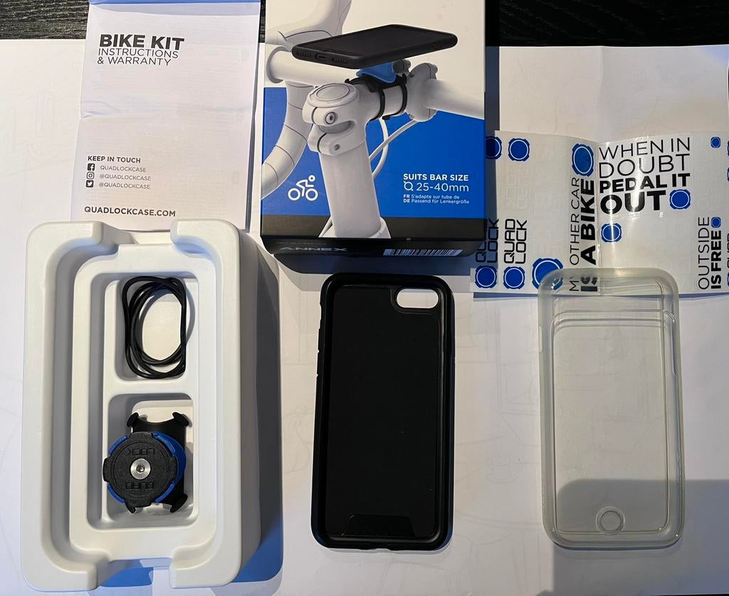 QuadLock Bike Mount Kit voor iPhone 7/8, Ophalen of Verzenden, Zo goed als nieuw, Bescherming, Apple iPhone