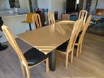 Table à manger avec 6 chaises - moderne, Maison & Meubles, Salles à manger complètes, Enlèvement, Utilisé, Modern, 6 à 8 chaises