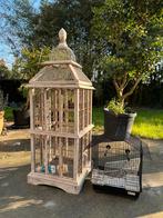 2 vogelkooien -prachtig groot formaat 102 cm, hout en metaal, Ophalen, Gebruikt, Hout, Vogelkooi