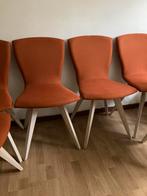 Design stoelen, poten uit lichte eik. Zitting oker kleur., Ophalen, Zo goed als nieuw