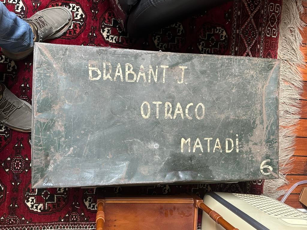 Malle Metallique Afrique indications vintage, Maison & Meubles, Enlèvement, Comme neuf