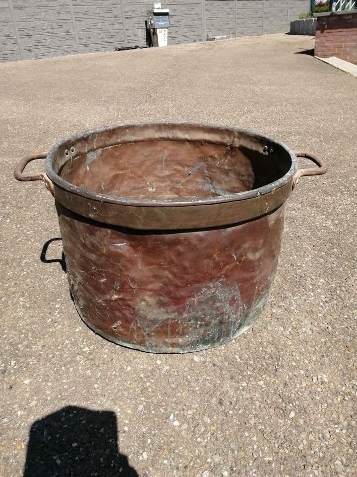 Bouilloire ancienne en cuivre rouge, Enlèvement, Utilisé