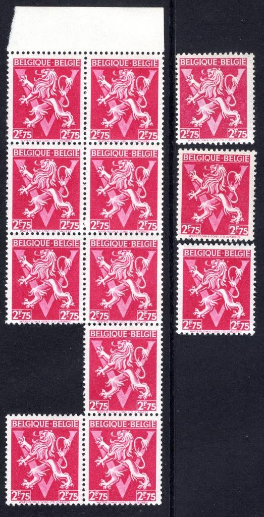 685 MNH** 1944 - Lion répétitif avec grand V (12 pièces), Enlèvement ou Envoi, Non oblitéré, Neuf