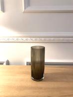 Vase H&M home en verre ambré strié 20 CM de haut, Enlèvement, Neuf, Verre