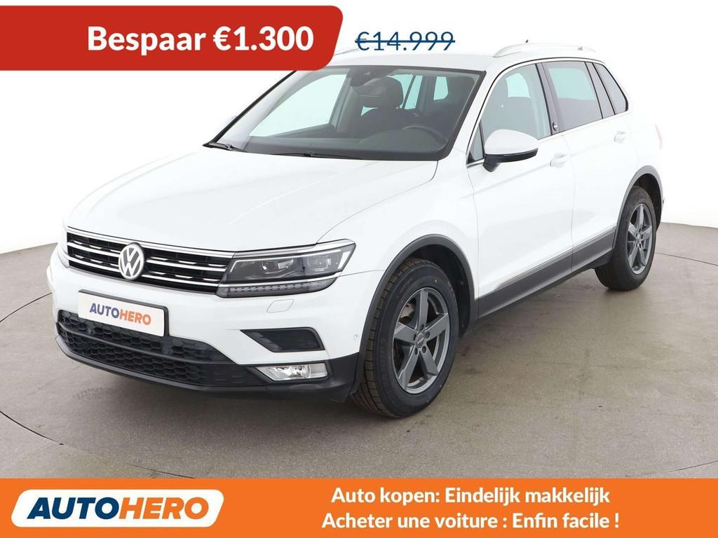 Volkswagen Tiguan 1.4 TSI Sound BlueMotion (bj 2017), Auto's, Voorwielaandrijving, Zwart, Wit, 1395 cc