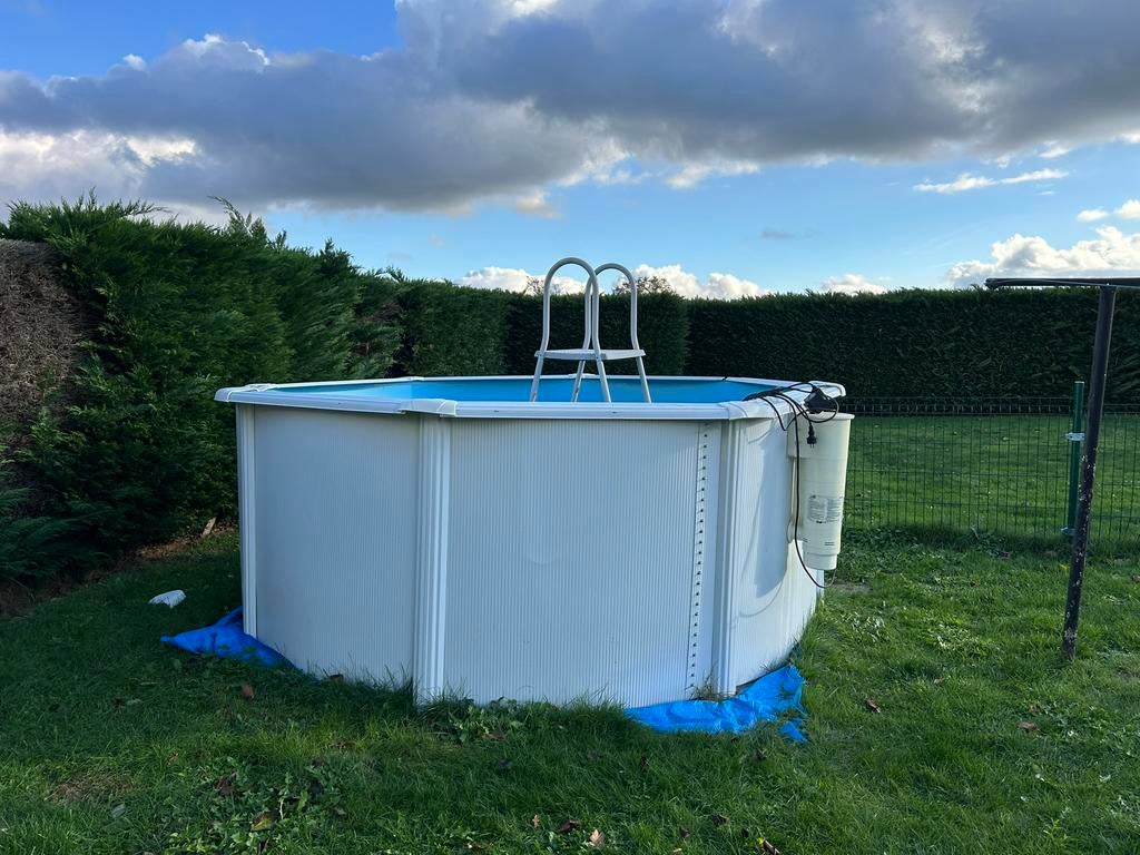 Gre zwembad met staalwand, Jardin & Terrasse, Piscines, 200 à 400 cm, 300 cm ou plus, Rond, Enlèvement