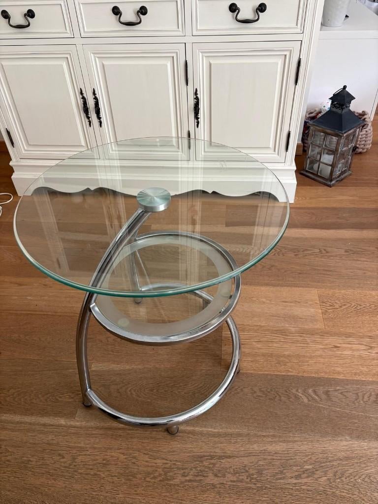 Table de salon en verre, Minder dan 50 cm, Rond, Minder dan 50 cm, Ophalen of Verzenden