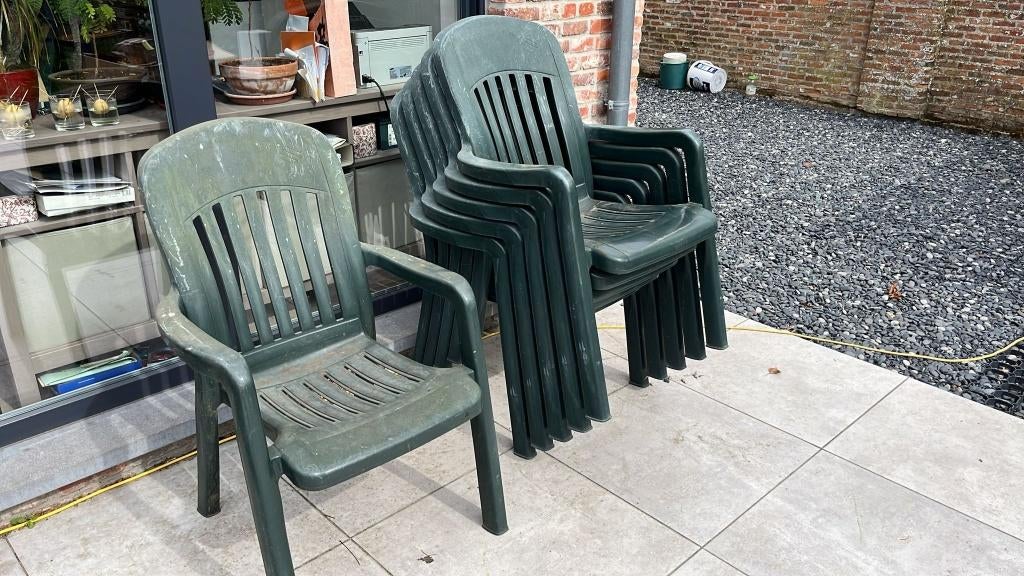 6x Tuinstoelen Merk: Grosfillex, Ophalen, Gebruikt, Kunststof, Stapelbaar