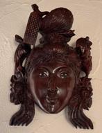 Oosters houten masker 32x25, Antiek en Kunst, Ophalen