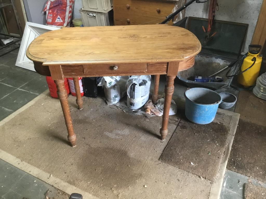 Table en pitchpin, Bois anglais ancien, Enlèvement, Utilisé, 75 cm ou plus